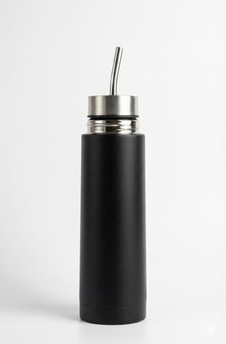 Termo Mate Autocebante 500ml Acero Inoxidable 2 En 1 Negro