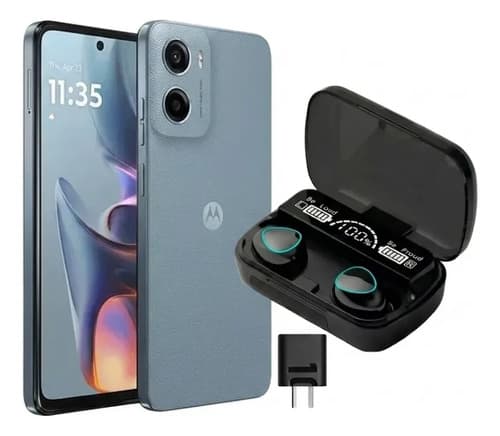 Celular Moto E15 + Auriculares Inalámbricos M10 De Regalo Azul Acero